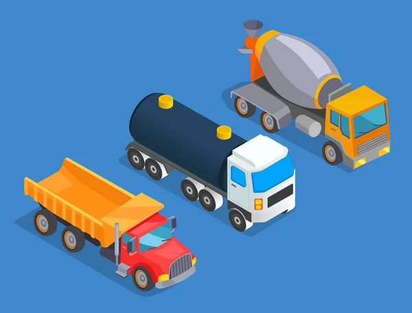 Перевезення нафти. Вантажні перевезення нафти. Вантажівка, танк, важкий транспорт. Плоске зображення на синьому — стоковий вектор