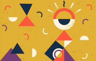 Yaratıcı soyut tasarım geometrik şekilli düz vektör arkaplanı