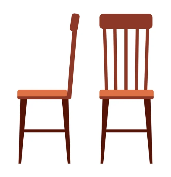 Realistische houten stoel geïsoleerd op witte achtergrond. Een meubelstuk voor het interieur — Stockvector