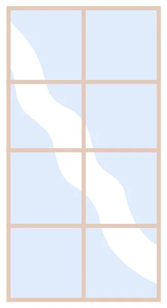 Moderna finestra stretta con vetro trasparente in una cornice sottile. Elemento vettoriale dell'interno della stanza — Vettoriale Stock