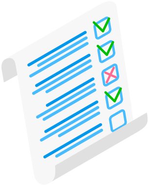 Araştırma listesinin tamamlanmış hali. Doğrulanmış cevaplarla eğitim testi, anket, belge