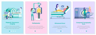 Hastalıkların teşhisi ve özel ekipmanlarla çalışma konularında bir dizi çizim