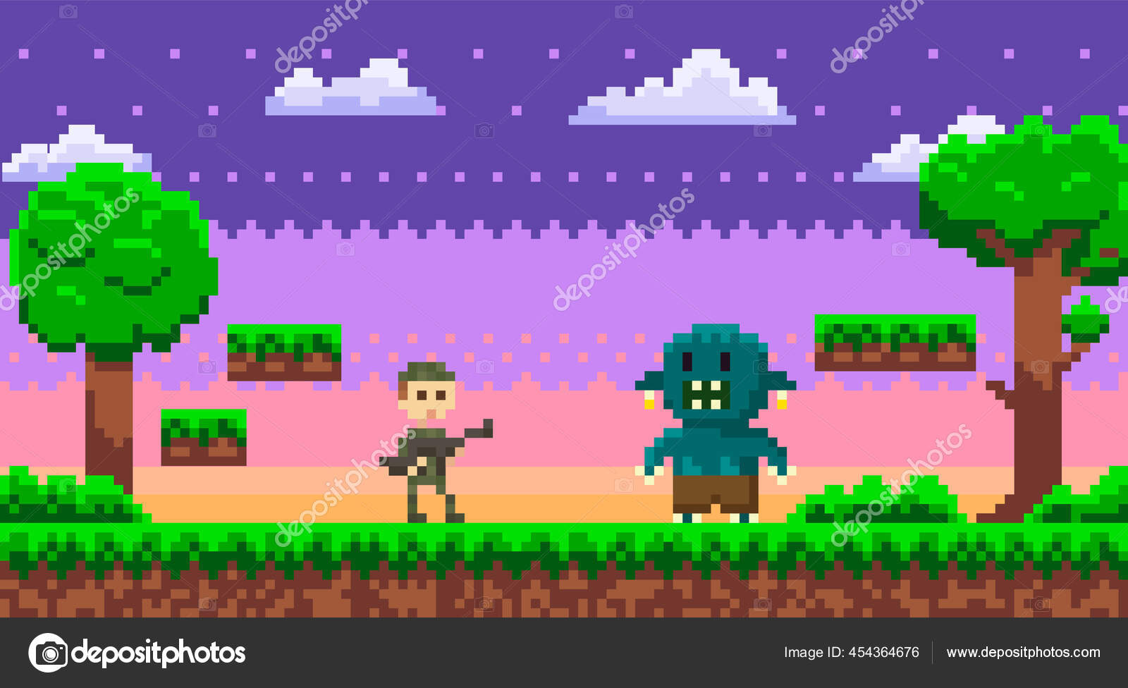 Солдат В Военной Форме Борется С Монстром, Зомби Нападает На.