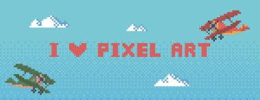 Piksel resim çizimine bayılırım. Piksel 8-bit oyun logosu ve arayüz tasarımı düzeni