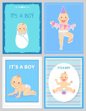 Erkek tebrik kartı, Bebek Kilometre Taşları 1 'den 12' ye