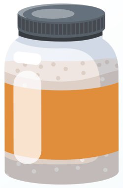 İçinde hardal, mayonez ya da sos olan cam kavanoz. Bilinmeyen madde depolama konteynırı