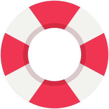 Kırmızı ve beyaz kimlik işaretli şişme cankurtaran. Boğulan insanları kurtarmak için gerekli ekipman.