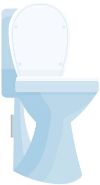 Tuvalet kapağı açık olsun. Vektör illüstrasyon wc aksesuar beyaz arkaplanda izole