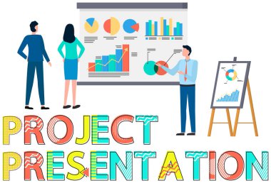 Başarılı iş projesi sunumu, şirket stratejisi planlaması, istatistik göstergeleri analizi