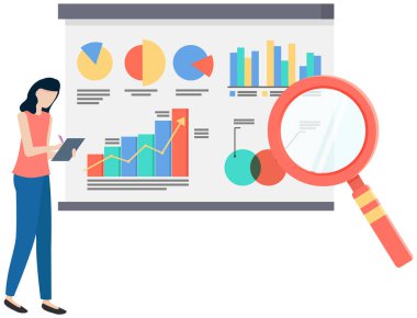 Başarılı iş projesi sunumu, şirket stratejisi planlaması, istatistik göstergeleri analizi