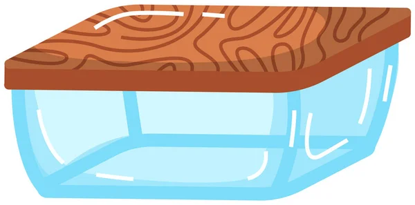 Conteneur en verre ou en plastique pour aliments isolés. Boîte à lunch pour ranger la vaisselle et garder la température — Image vectorielle