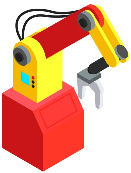 Équipement pour le travail en production. Main mécanique, bras robotique, dispositif technique de chargement d'objets — Image vectorielle