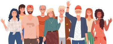 İnsanlar jestleri selamlıyor. Farklı milletler temsilcileri el sallayarak merhaba diyor.