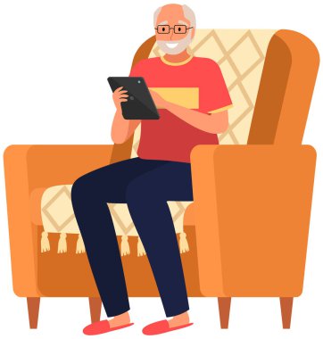 Yaşlı insanlar video oyunu oynar. Farklı aletleri olan yaşlı insanlar. Bilgisayarda eski eğitim