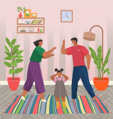 Sorunlar ve aile içi anlaşmazlıklar, kavga ve tartışma, aile içinde çocuk kavgası. Mutsuz kız