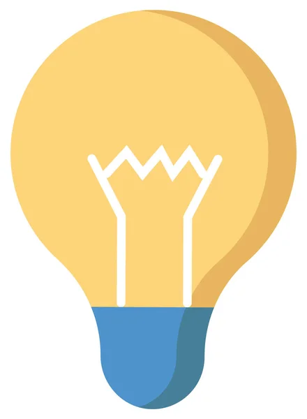 Ícone de ideia da lâmpada, objeto luz amarela no fundo branco. Lâmpada brilhante com luz quente para o logotipo —  Vetores de Stock