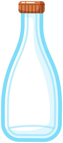 Glasflasche mit Deckelvektorabbildung. Langlebige und wiederverwendbare transparente Wasserflasche isoliert — Stockvektor