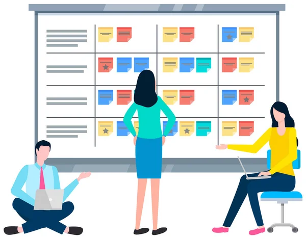 Geschäftsstrategieplanung, Projektmanagement. Aufgabenplanung. Datenanalyse und analytische. Kaizen-Philosophie — Stockvektor