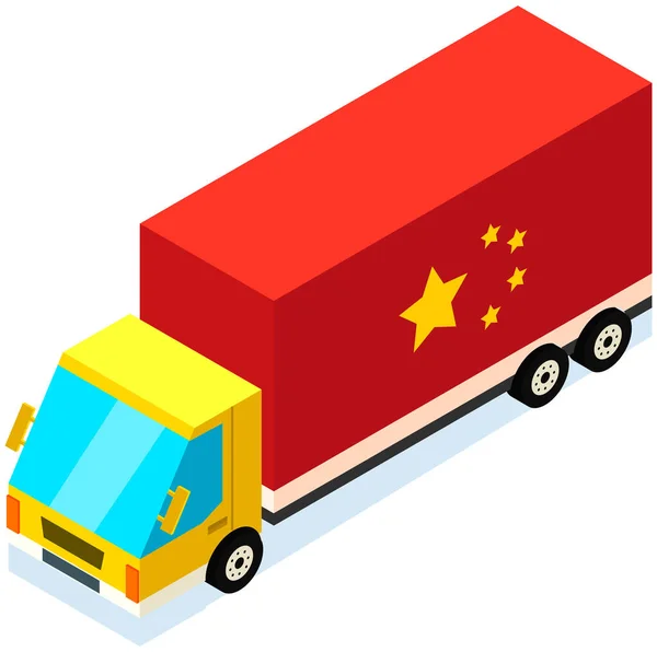 Transport mit Porzellansymbol. Lieferung von Paketen aus China mittels Vektor-Illustration — Stockvektor