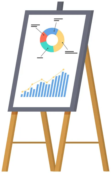 Framgångsrik presentation av affärsprojekt, strategisk planering av företag, analys av statistiska indikatorer — Stock vektor