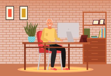 Yaşlı insanlar video oyunu oynar. Farklı aletleri olan yaşlı insanlar. Bilgisayarda eski eğitim