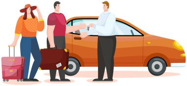 Araba kiralama ve ailesiyle birlikte arabayla seyahat etme. Çift arama maceraları otomobil kiralar