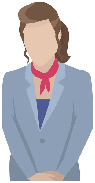 Femme d'affaires portant une veste grise et une cravate. Illustration vectorielle de la femme dans une tenue de bureau isolée — Image vectorielle