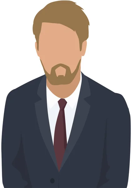 Confident businessman in office outfit. Man in dark suit and tie standing with his arms crossed — Stock Vector