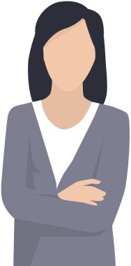 İş kadını iş kıyafetleri giyiyor. İzole edilmiş ofis kıyafetli bir kadının vektör çizimi