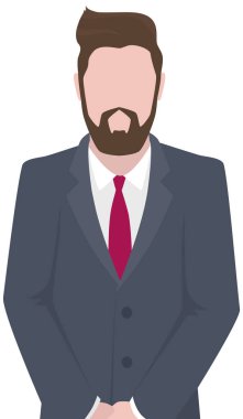 Ofis ekibindeki kendine güvenen iş adamı. Koyu takım elbiseli ve kravatlı bir adam kollarını kavuşturmuş duruyor.