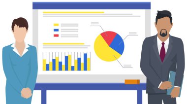 Finansal muhasebe konsepti. Ekonomik notları değişen yatırım analizi sunum kurulu