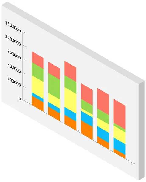 Analysera statistiska indikatorer, affärsdata. Arbeta med marknadsundersökningar. Dataanalys isometrisk — Stock vektor