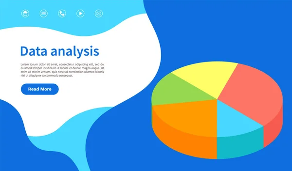 Analyzovat statistické ukazatele, obchodní data. Práce s marketingovým výzkumem. Izometrická analýza dat — Stockový vektor