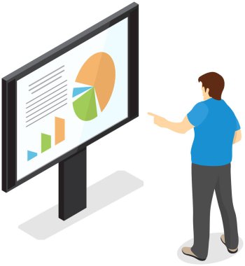 Çalışanlar istatistiksel göstergeleri, iş verilerini analiz ederler. Karakterler pazarlama araştırmalarıyla çalışır