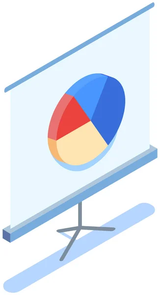 Sectorized pie chart on poster. Statistical graph presentation board. Data analysis concept — Stock Vector