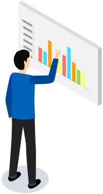 Çalışanlar istatistiksel göstergeleri, iş verilerini analiz ederler. Karakterler pazarlama araştırmalarıyla çalışır