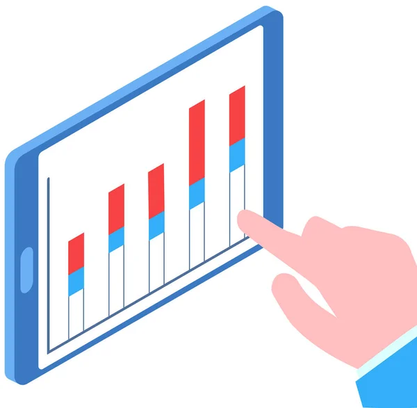 Les employés analysent les indicateurs statistiques, les données commerciales. Les personnages travaillent avec la recherche marketing — Image vectorielle