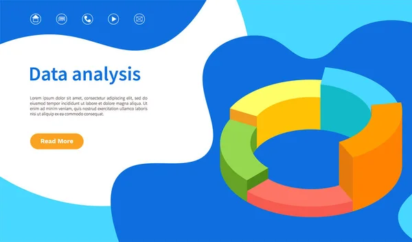 Analyzovat statistické ukazatele, obchodní data. Práce s marketingovým výzkumem. Izometrická analýza dat — Stockový vektor