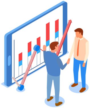 Çalışanlar istatistiksel göstergeleri, iş verilerini analiz ederler. Karakterler pazarlama araştırmalarıyla çalışır