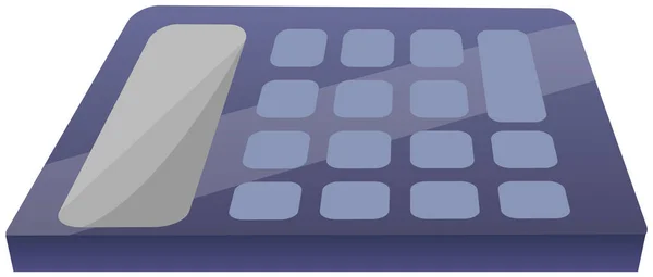 Modrá kalkulačka, elektronické zařízení pro matematické výpočty s tlačítky, počítací stroj — Stockový vektor