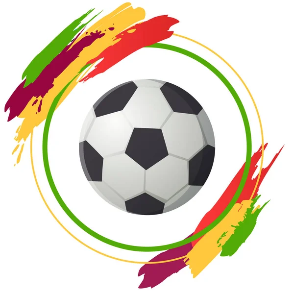 足球被白色的背景隔开，黑色和白色的经典皮球用来踢足球 — 图库矢量图片