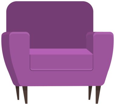 Rahat mobilyalar, iç dizayn unsuru. Döşeme, tahta bacaklı, kumaş koltuk.