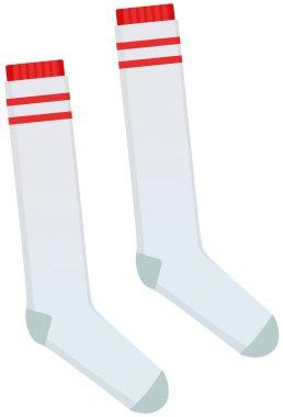 Futbol Gaiters 'ın beyaz arka plandaki düz simgesi. Yüksek çoraplı futbolcu üniforması izole edilmiş vektör