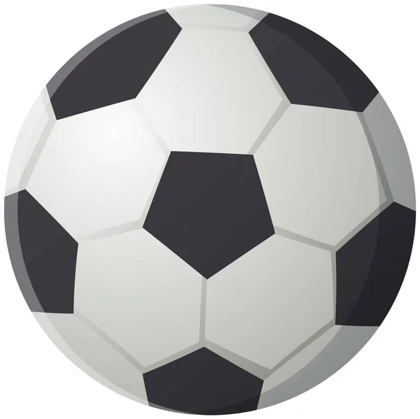 축구 공은 흰색 배경, 검은 색 과 하얀색 클래식 가죽 공으로 분리되어 축구를 하고 있습니다. — 스톡 벡터