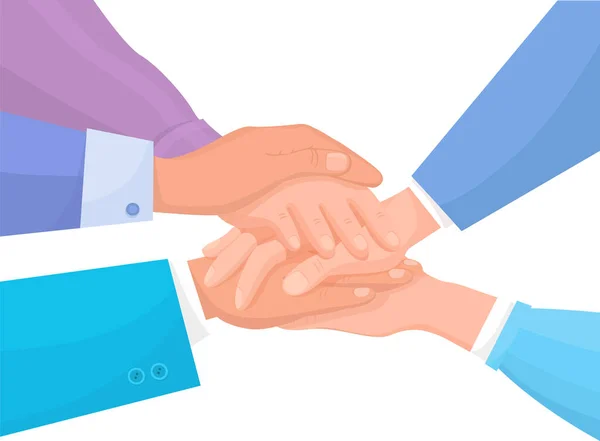 Shaking hands business vector with symbol of success deal, happy partnership, greeting shake — Stock Vector