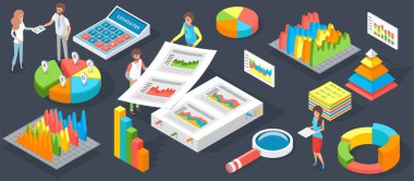 Çalışanlar istatistiksel göstergeleri, iş verilerini analiz ederler. Karakterler pazarlama araştırmalarıyla çalışır