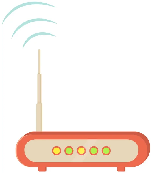 Yönlendirici, wi fi bağlantı teknolojik aygıtı. İnternet sinyali göndermek için — Stok Vektör