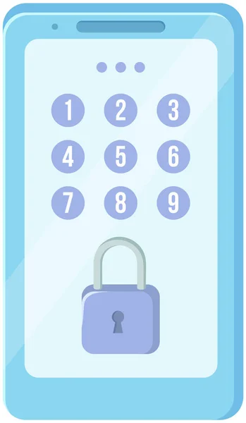 Plaque à cadran numérique de verrouillage de sécurité ou d'un vecteur de clavier téléphonique. Téléphone portable avec numéros — Image vectorielle