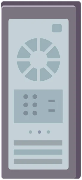 Ilustracja wektora technologii komputerowych serwerów sieciowych. Symbol jednostki systemu, procesor CPU — Wektor stockowy