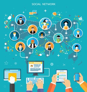 Sosyal medya ağ bağlantısı kavramı